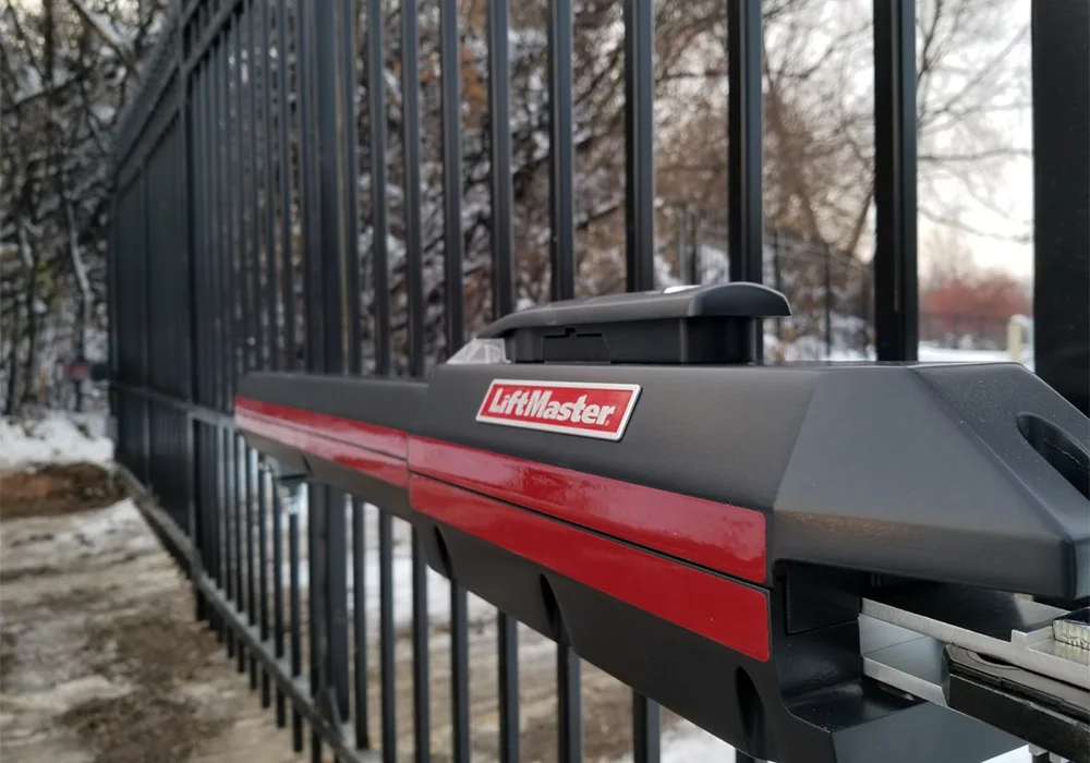 Automatic driveway gate with a gate operator installed in Austin