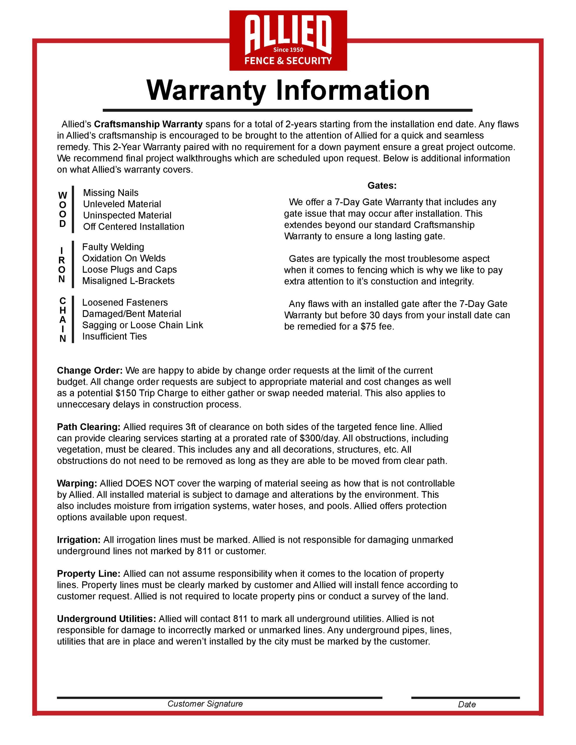 allied warranty